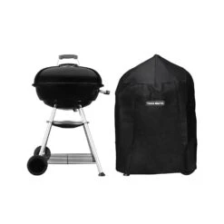 TOUGH MASTER Large BBQ Grill 57cm / 22” Portable Kettle BBQ Steel With Wheels With Waterproof Cover