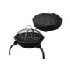 TOUGH MASTER Portable Fire Pit BBQ Grill 17" / 45cm, Round, Tempered Steel, With Folding Legs With Waterproof Cover