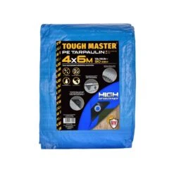 TOUGH MASTER® Water Resistant Tarpaulin 4m X 6m Blue / Green Tarpaulin Sheet – Durable, Reinforced
