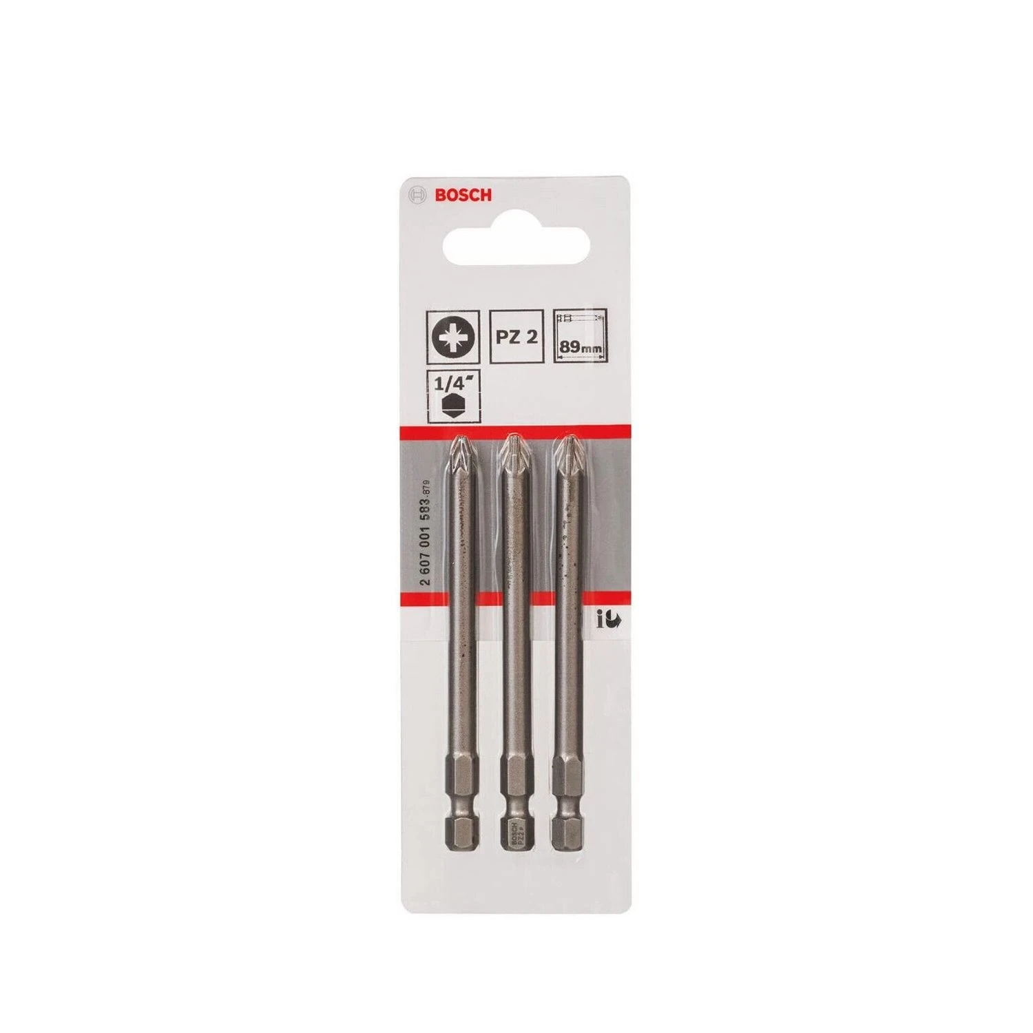 Bosch 2607001583 PZ2 89mm 3 Piece Extra Hard Screwdriver Bits