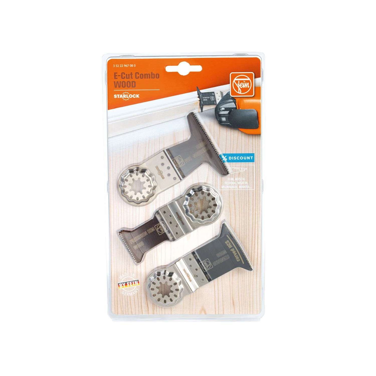 Fein 35222967080 3 Piece Starlock E-Cut Wood Combo Plunge Cut Saw Blades - Image 2