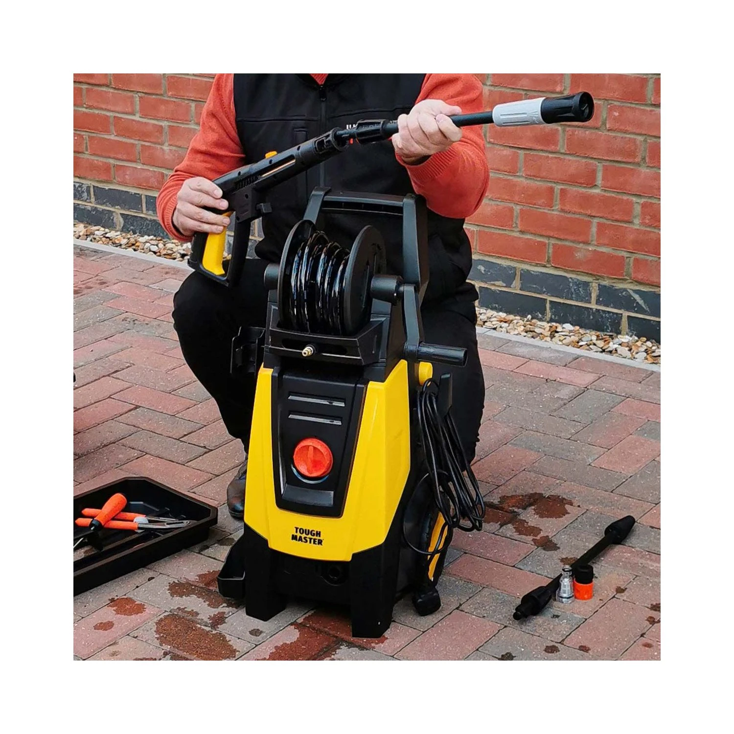 TOUGH MASTER® Pressure Washer Jet Power Patio Cleaner 160bar Lightweight - Image 5
