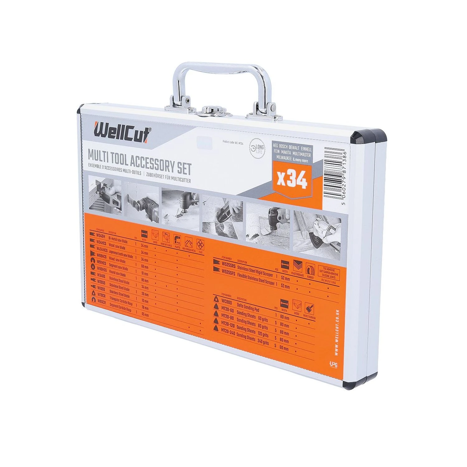 WellCut® Multi Tool Accessory Set 34 Pieces In Case - Quick Release (WC-MT34) - Image 2