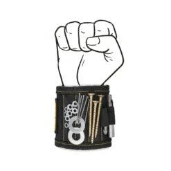 Tough Master Durable, Lightweight Magnetic Wrist Band With Mesh Padding - Adjustable (TM-WBB3)