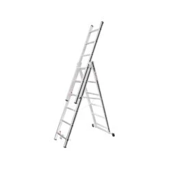 Hymer AluPro Black Line Combination Ladder Aluminium With Fixed Stabiliser Bar - 3 X 6 Rungs (7004718)
