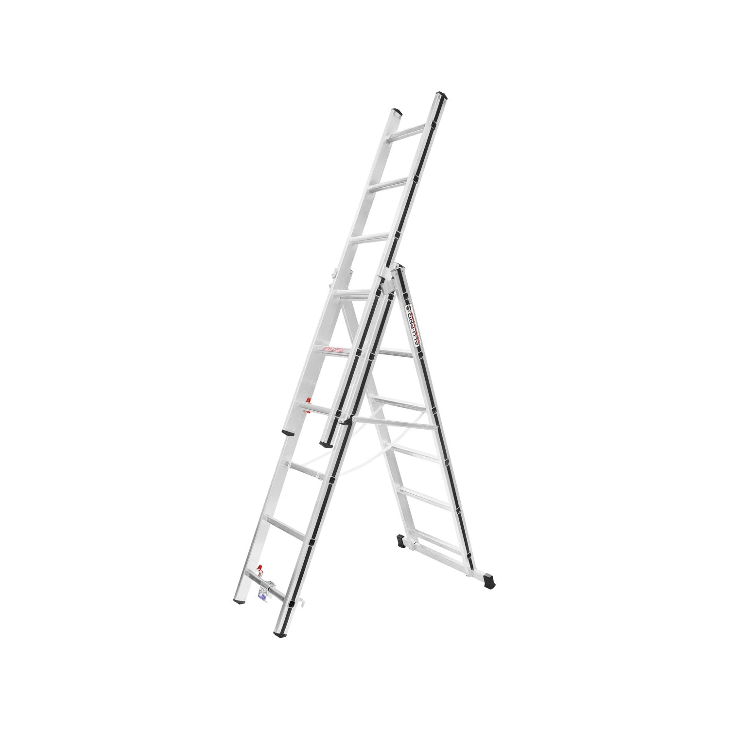 Hymer 7004730 AluPro Black Line Fixed Stabiliser Bar Combination Ladder - 3x10 Rung