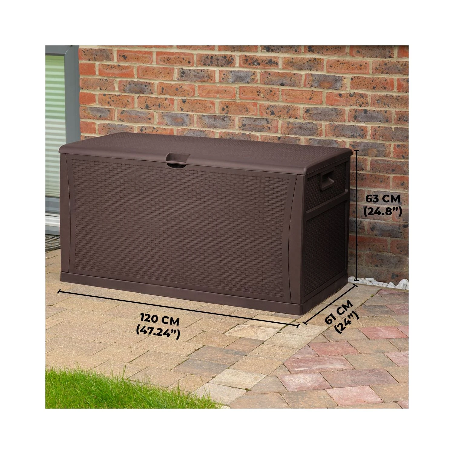 TOUGH MASTER® 460L Large Outdoor Storage Box: Plastic Chest Trunk Cushions Tools Container - Image 2
