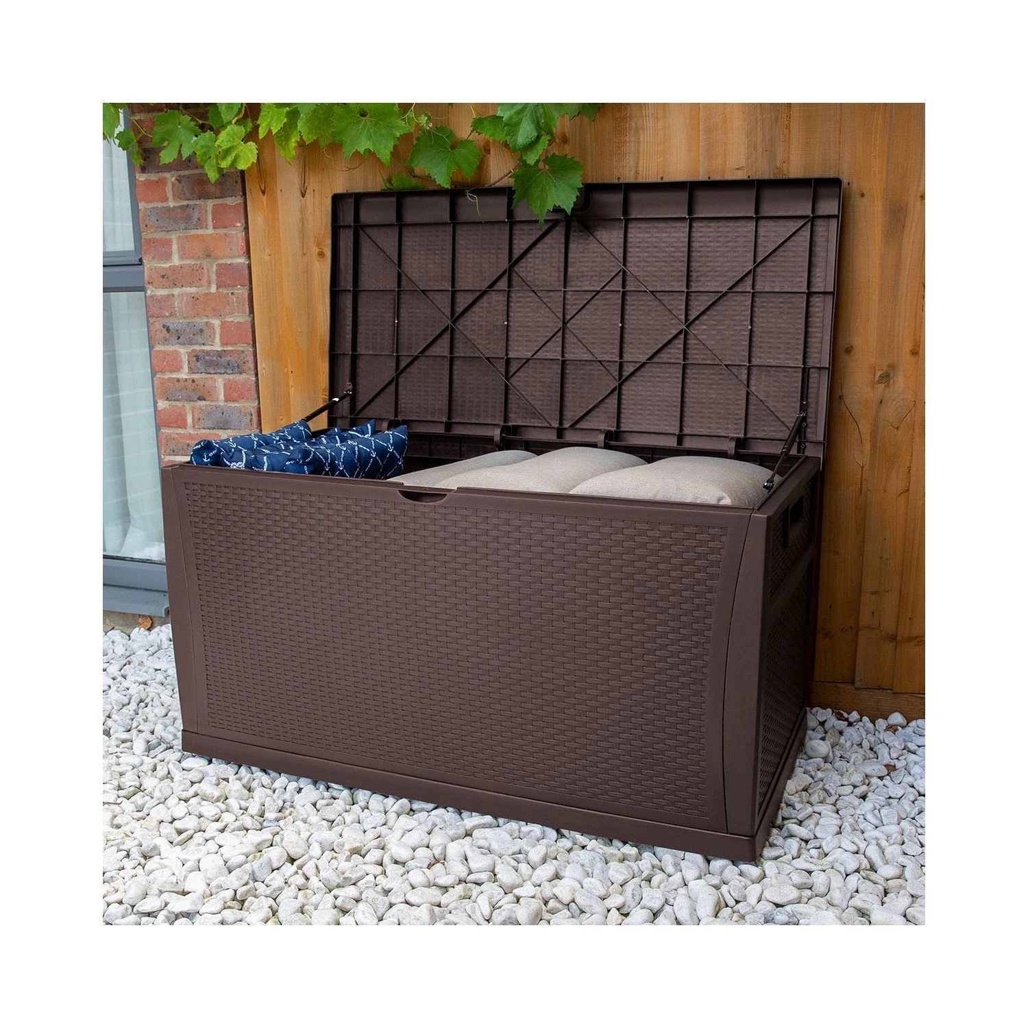 TOUGH MASTER® 460L Large Outdoor Storage Box: Plastic Chest Trunk Cushions Tools Container - Image 3