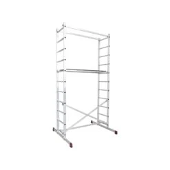 Krause Corda Aluminium Scaffold Tower 2m Platform Height With Anti-Slip Work Platform & Square Rungs (916280)