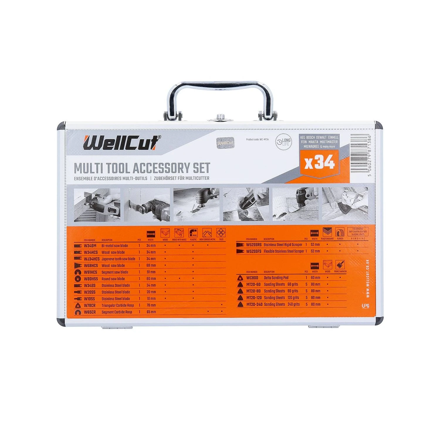 WellCut® Multi Tool Accessory Set 34 Pieces In Case - Quick Release (WC-MT34) - Image 3