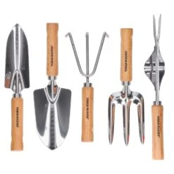 TOUGH MASTER® Garden Tool Set Gardening Set With Trowel, Transplanter, Cultivator, Weeder & Weeding Fork - 5 Pieces (TM-GTS5)