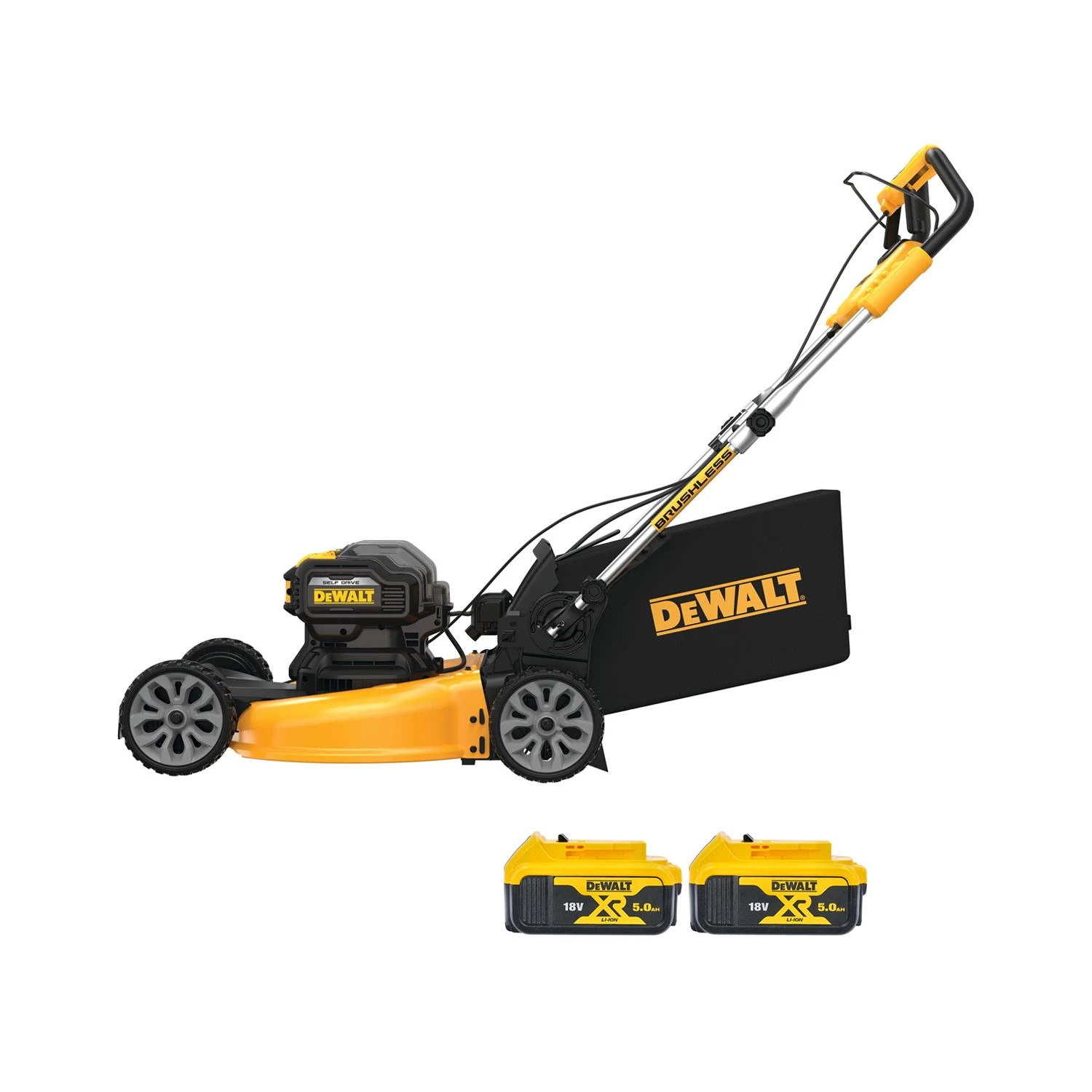 DeWalt DCMWSP564 18V / 36V XR Cordless Brushless 53cm Self-Propelled Lawn Mower With 2 X 5.0Ah Batteries