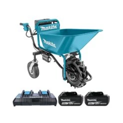 Makita DCU180PTX4 18V Cordless Brushless Wheelbarrow With Bucket Frame, 2 X 5.0Ah Batteries & Twin Port Charger