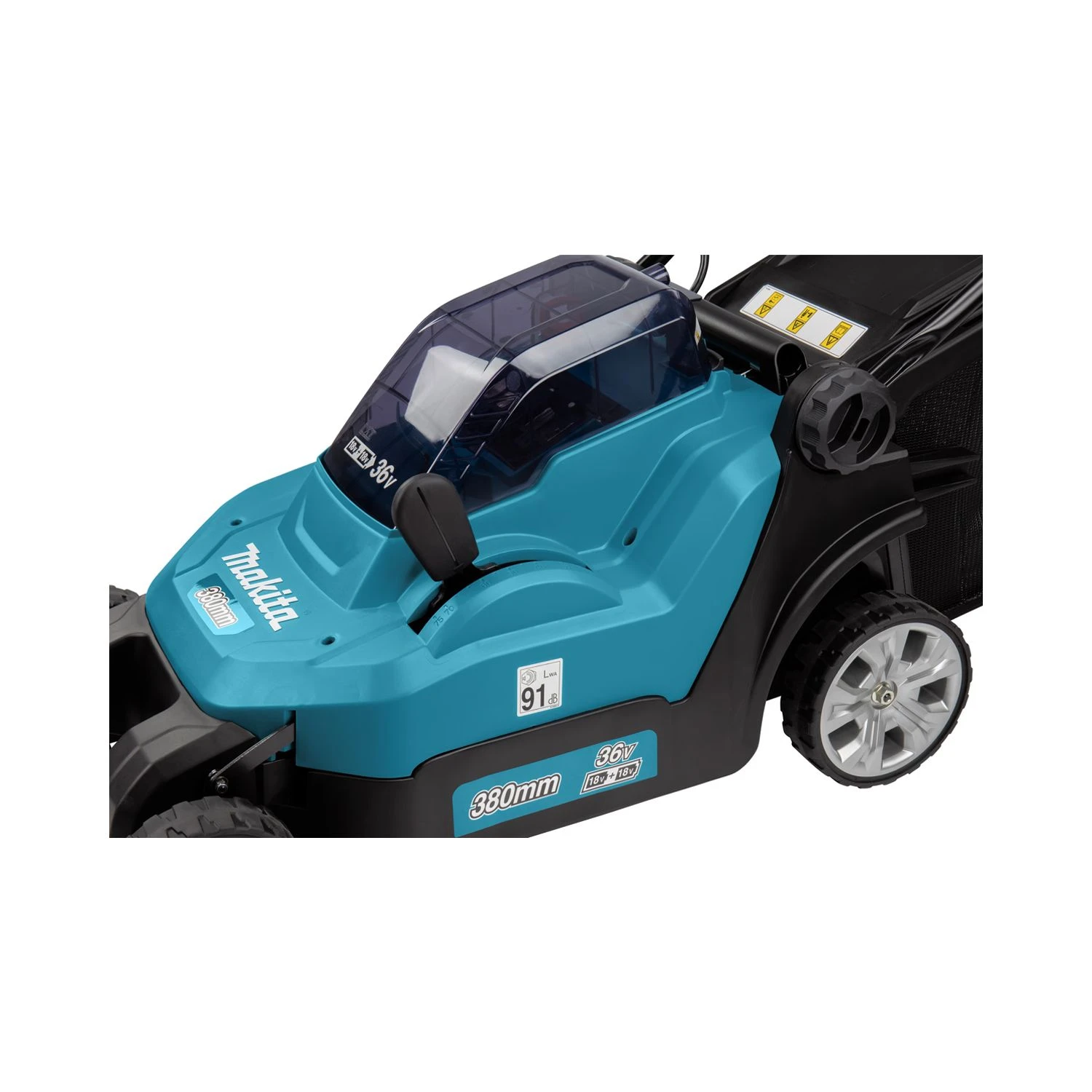 Makita DLM382CT2 18V / 36V LXT Cordless 380mm Lawnmower With 2 X 5.0Ah Batteries & Charger - Image 8