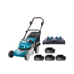 Makita DLM460PT4 18V / 36V LXT Cordless Brushless 460mm Lawn Mower With 4 X 5.0Ah Batteries & Twin Port Charger
