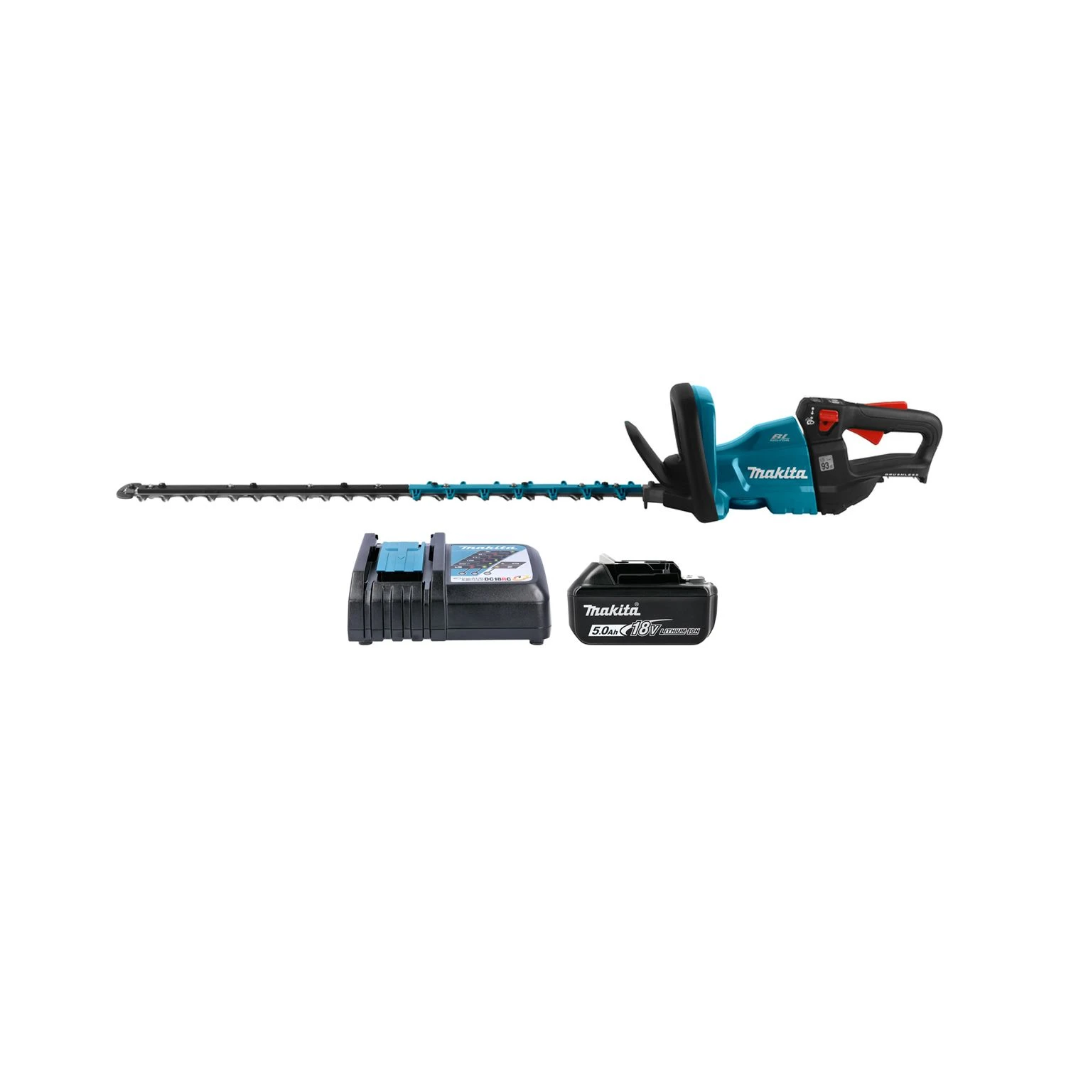 Makita DUH751RT LXT 18V Cordless Brushless Hedge Cutter Trimmer 750mm With 1 X 5.0Ah Battery & Charger