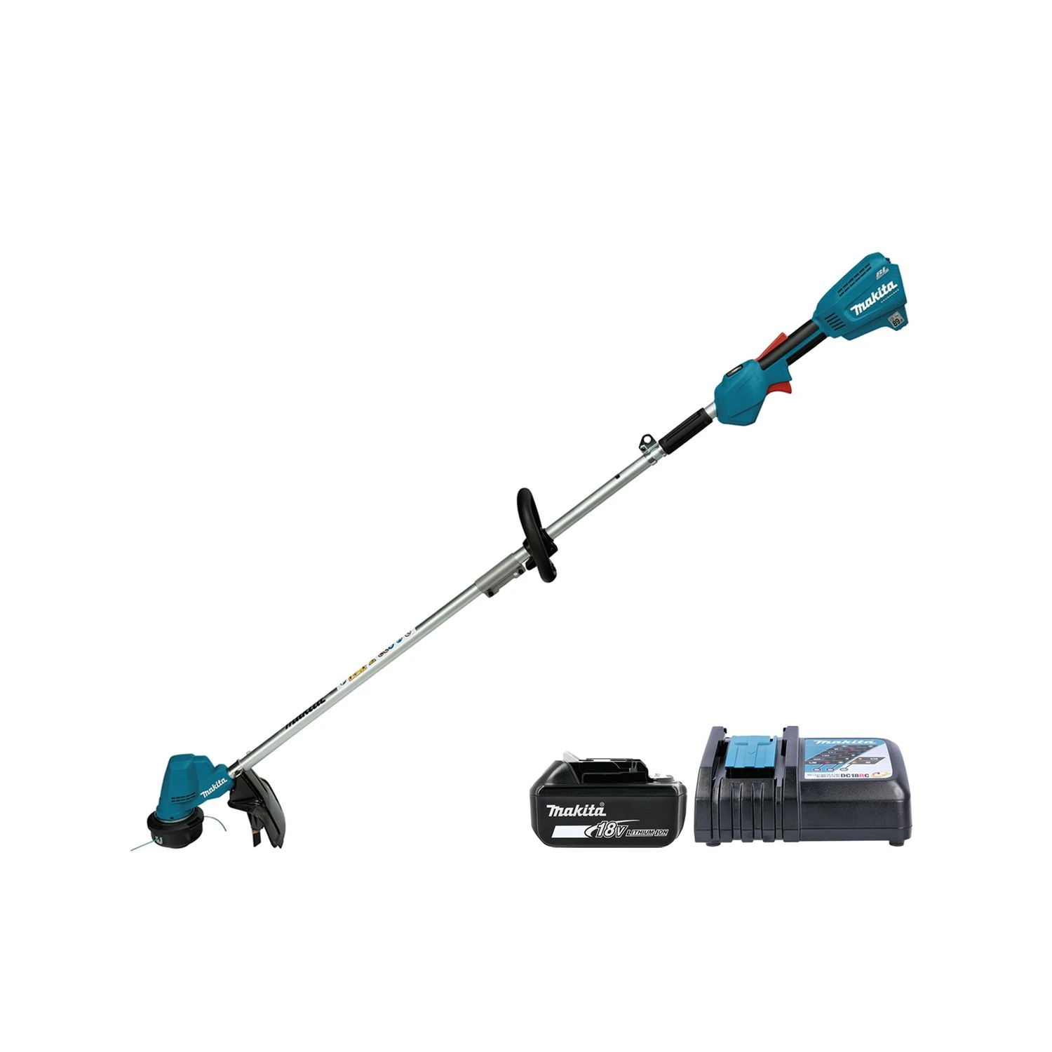 Makita DUR192 18V LXT Cordless Brushless 300mm Loop Handle Line Trimmer With 1 X 5.0Ah Battery & Charger