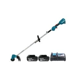 Makita DUR192 18V LXT Cordless Brushless 300mm Loop Handle Line Trimmer With 2 X 5.0Ah Batteries & Charger