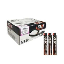 ACE & K NFPAK01FC Galvanised 34° Angle Ring Framing Nails 50mm - Box Qty. 3300 Nails & 3 Large Fuel Cells