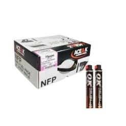 ACE & K NFPAK03FC Galvanised 34° Angle Ring Framing Nails 75mm - Box Qty. 2200 Nails & 2 Large Fuel Cells