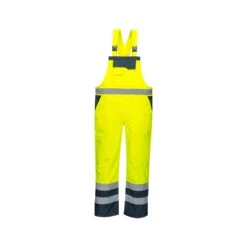 Portwest S488YNRL Yellow/Navy Hi-Vis Breathable Contrast Rain Bib & Brace Regular - Size Large