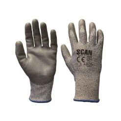 Scan SCAGLOCUT5XX Grey PU Coated Cut 5 Gloves - XXL (Size 11)