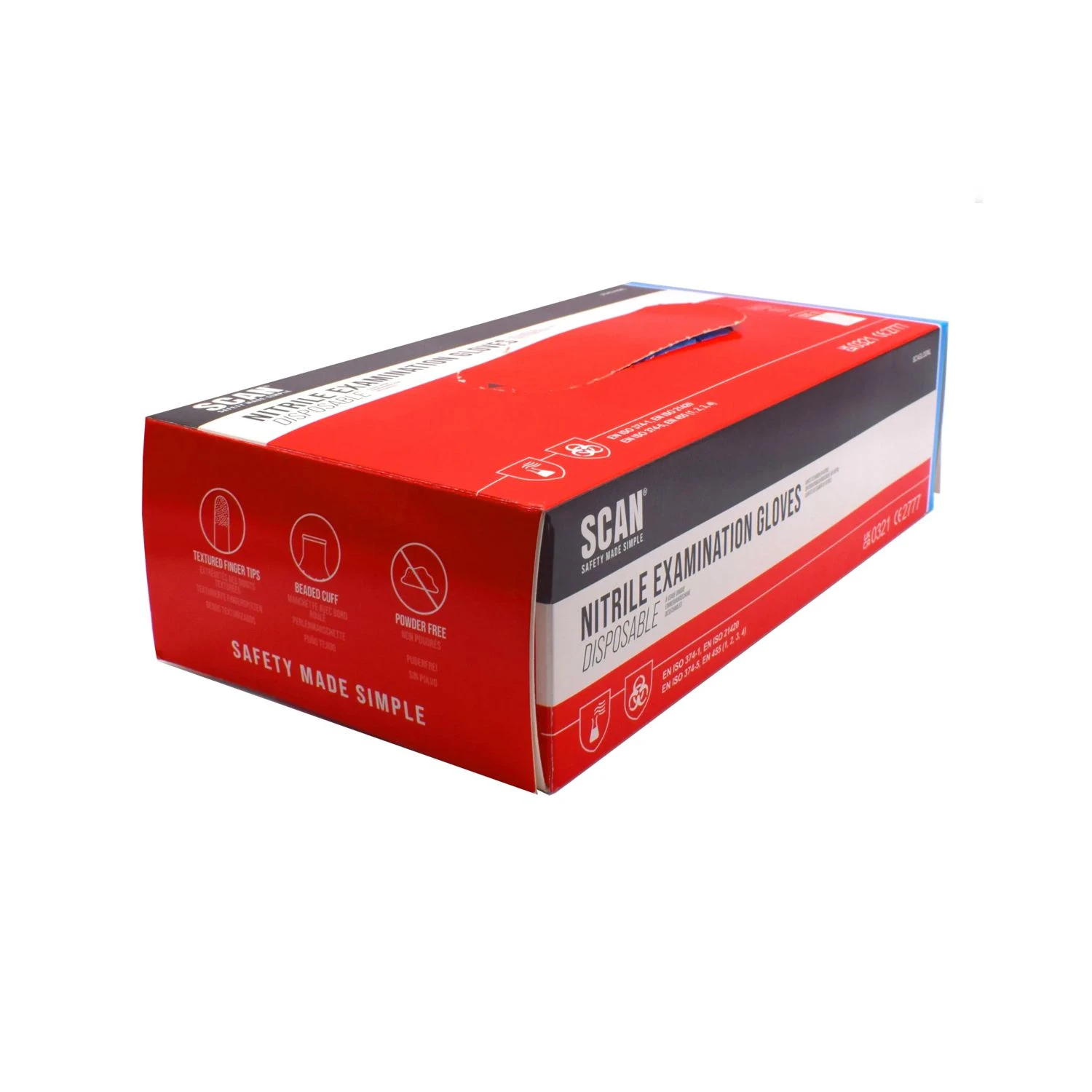 Scan SCAGLODNM Nitrile Disposable Gloves - Medium (Box Of 100) - Image 2