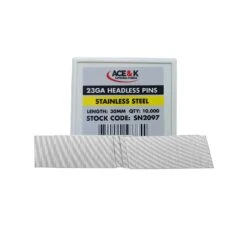 ACE & K SN2097 23 Gauge Stainless Steel Headless Pin 30mm - Box Qty. 10000
