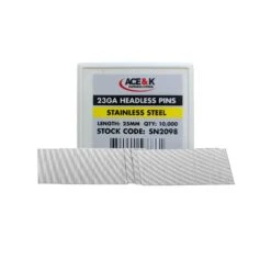 ACE & K SN2098 23 Gauge Stainless Steel Headless Pin 25mm - Box Qty. 10000