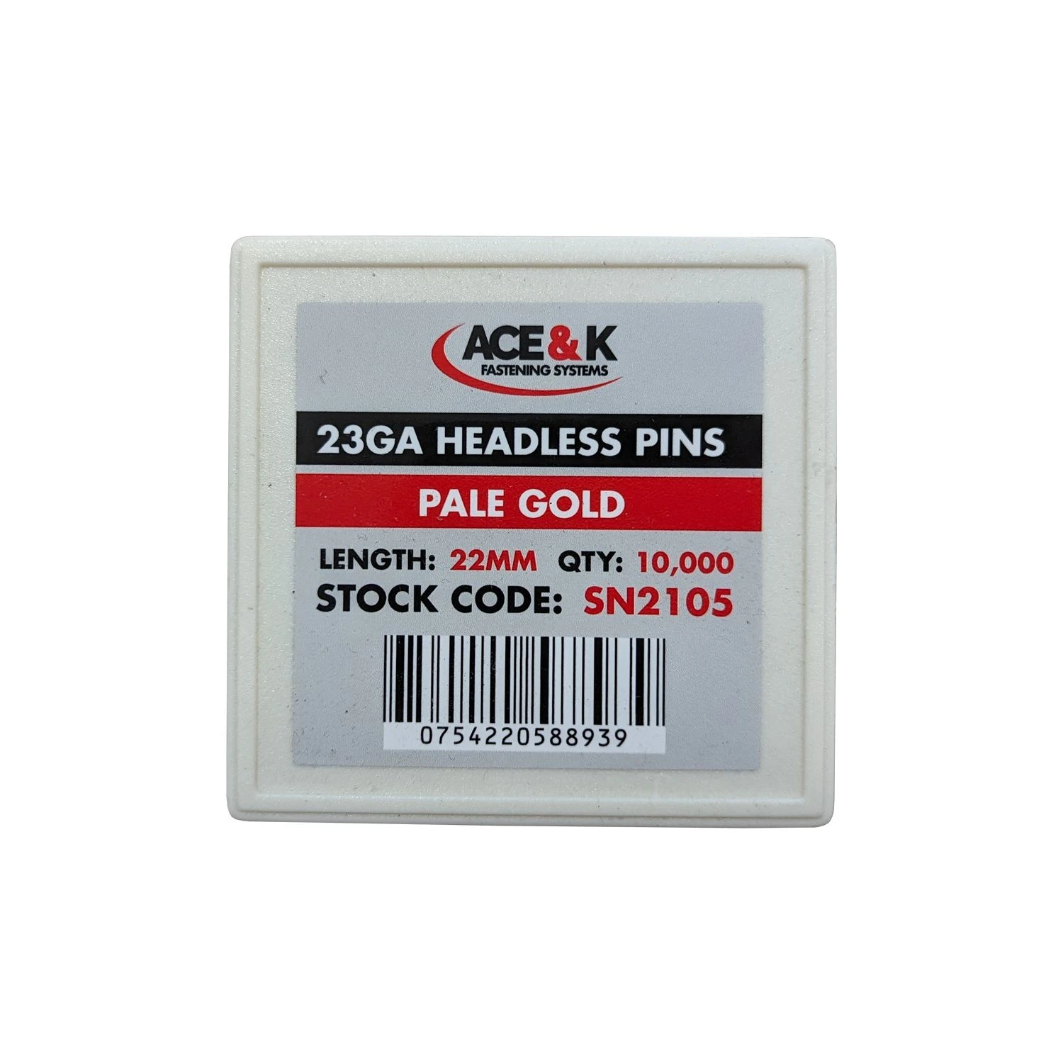 ACE & K SN2105 23 Gauge Liquor Headless Pin 22mm - Box Qty. 10000 - Image 2