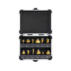 TOUGH MASTER® Router Bit Set TCT Tungsten Carbide Tipped ¼" Shank With Case - 12 Piece Set (TM-RB12A)