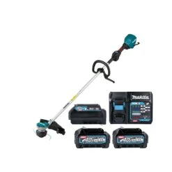 Makita UR003GZ 40v Max XGT Brushless Loop Handle Line Trimmer With 2 X 2.5Ah Batteries, Charger & Adaptor