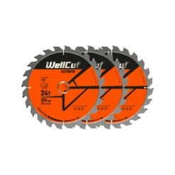 WellCut® TCT Extreme Circular Saw Blade 165mm X 20mm X 24T, Suitable For DSS610, DCS391, M18CS55, GKS18 - Pack Of 3