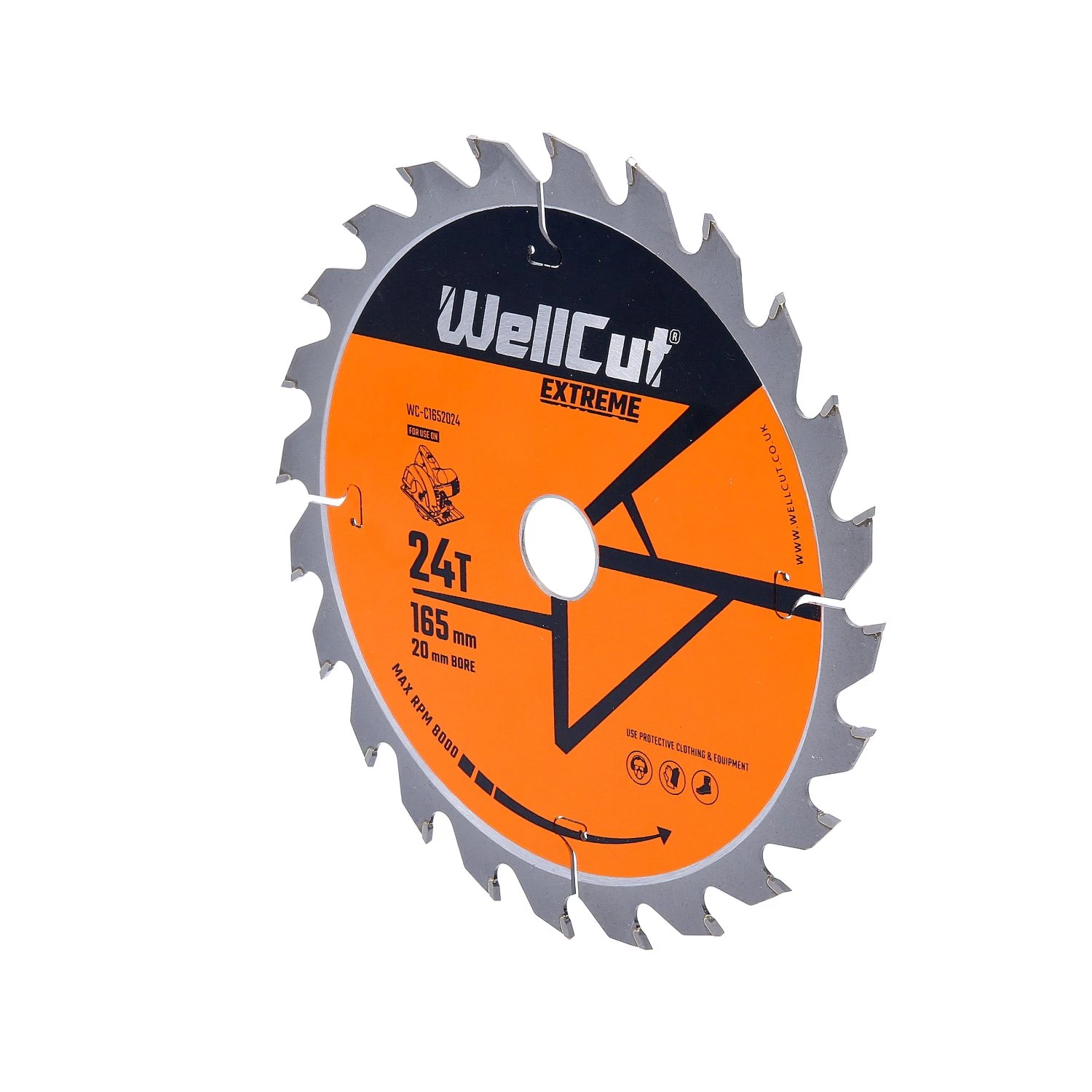 WellCut® TCT Extreme Circular Saw Blade 165mm X 20mm X 24T, Suitable For DSS610, DCS391, M18CS55, GKS18 - Pack Of 3 - Image 3