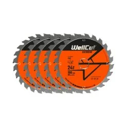 WellCut® TCT Extreme Circular Saw Blade 190mm X 30mm X 24T, Suitable For HS7601J, 5704R, C7U2, GKS65 - Pack Of 5