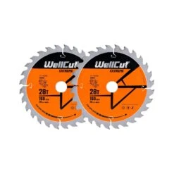 WellCut® TCT Extreme Circular Saw Plunge Saw Blade 160mm X 20mm X 28T Suitable For Festool - TS55 - Pack Of 2